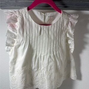 Crewcuts Ivory Blouse with Ruffled Sleeves